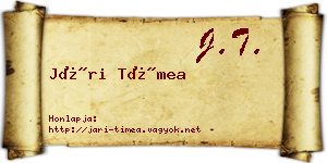Jári Tímea névjegykártya